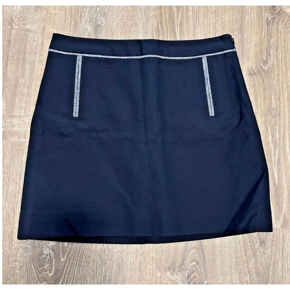 The Limited Navy Blue Mini Skirt Size 4 Stretch Cotton A-Line NEW Office Preppy